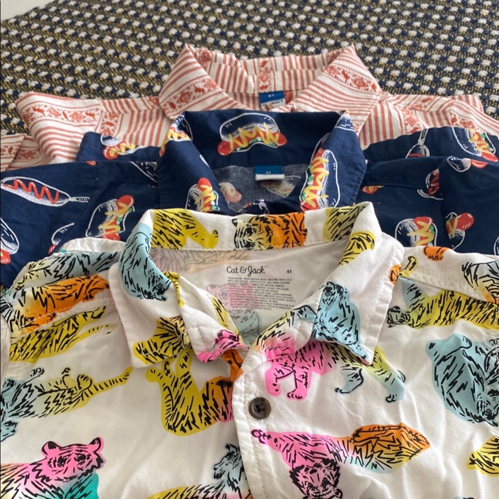 Cat & Jack White and Pink Button Down Shirt with 2 Old Navy